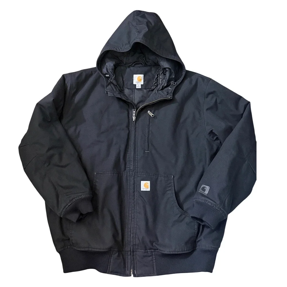 Carhartt Quick Duck Jefferson Active Jacket Mens XL Black‎ Hooded 101493 001
